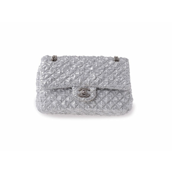 Chanel Handbags - CHANEL Chain Shoulder Bag Silver Double Flap